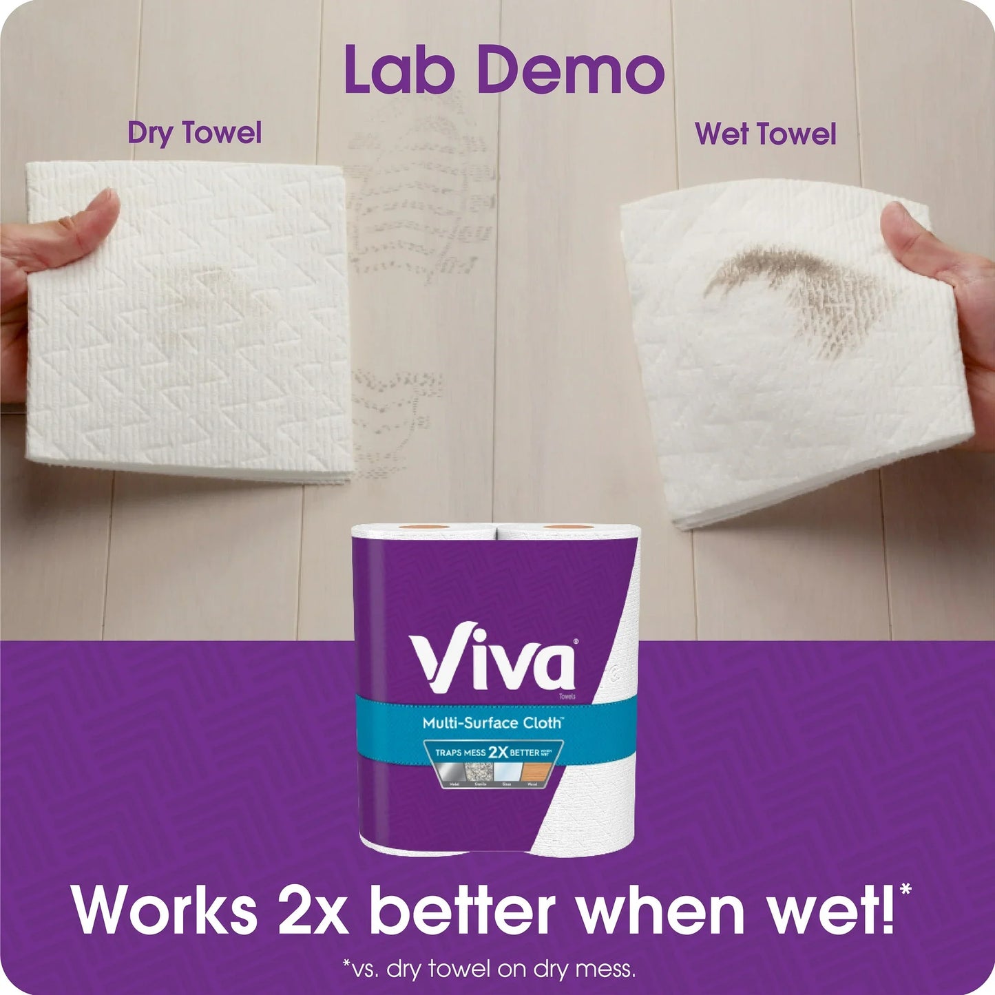 Viva Multi-Surface Cloth Paper Towels, 6 Big Rolls, 83 Sheets Per Roll (498 Total)